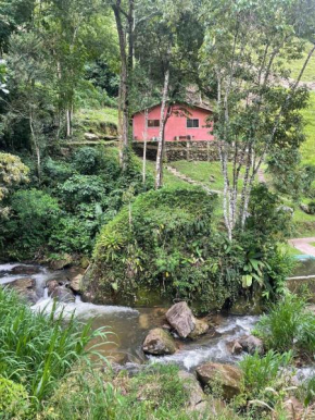 House with river and beautiful view of the mountains